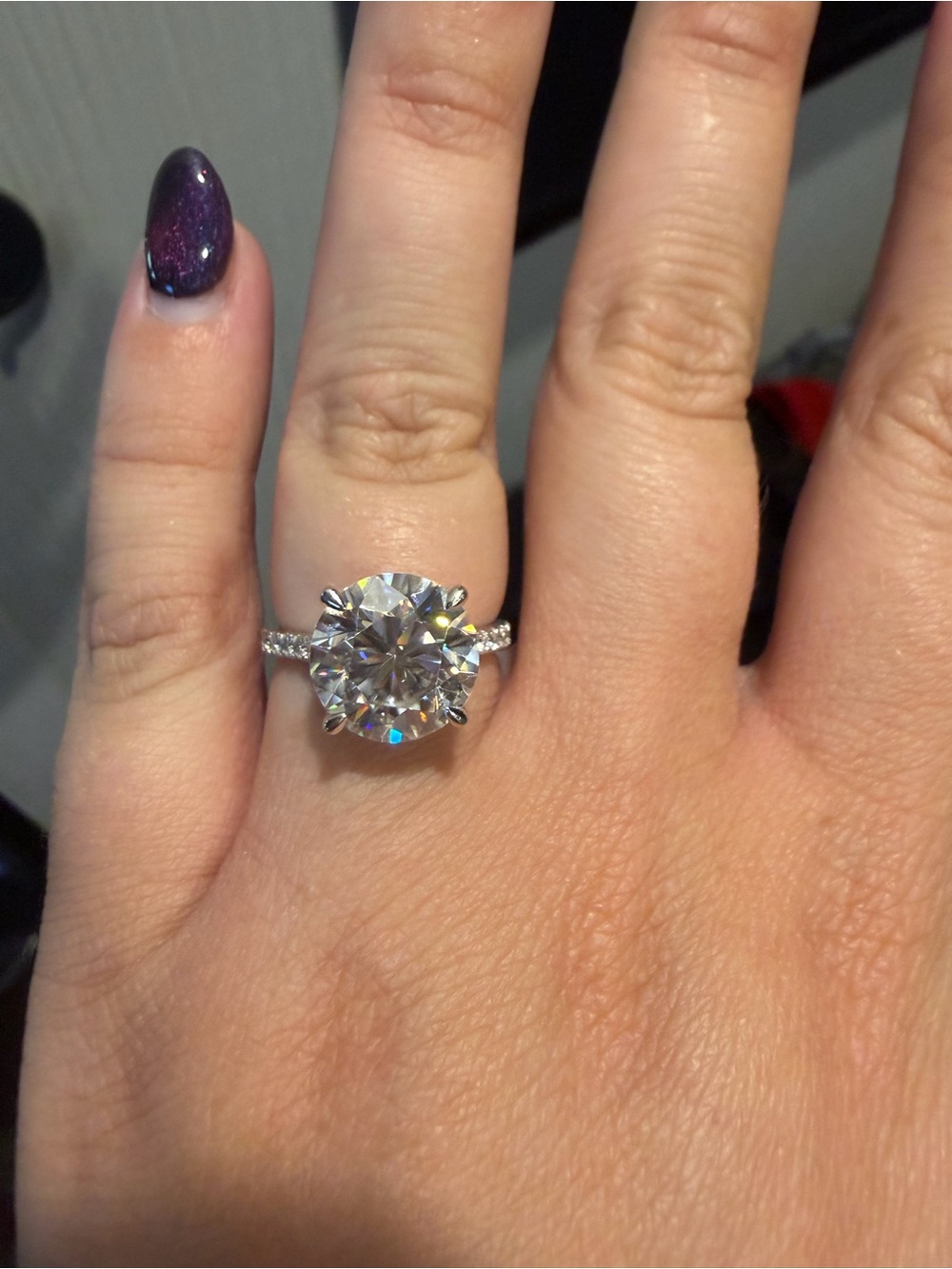 5 carat 14k white gold moissainte engagement ring